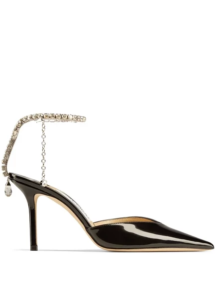 Женские туфли Jimmy Choo Saeda 85 с кристаллами, черные