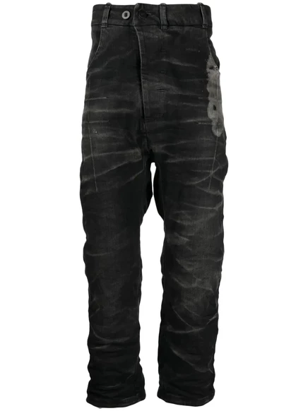 Мужские короткие джинсы Boris Bidjan Saberi потертые, черные