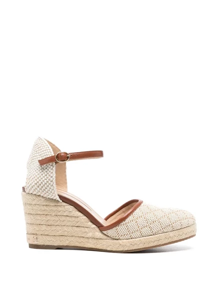 Женские эспадрильи Manolo Blahnik Espadrahi на танкетке, бежевые
