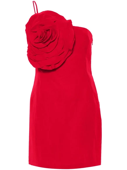 Женское мини-платье Blumarine с цветочной аппликацией, красное