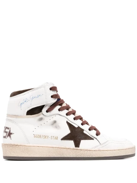 Женские высокие кроссовки Golden Goose Sky-Star, белые