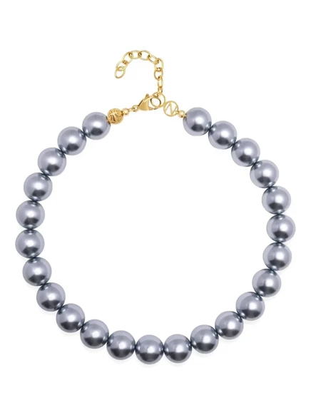 Женский чокер Nialaya Jewelry Chunky Pearl, серебристый