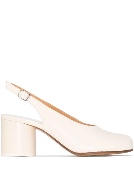 Туфли-лодочки Maison Margiela 60mm Tabi с откидной спинкой white