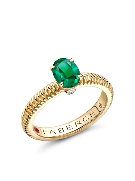 Женское кольцо faberg colours of love, 18K, зеленое