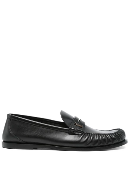 Мужские лоферы Saint Laurent из кожи, черные