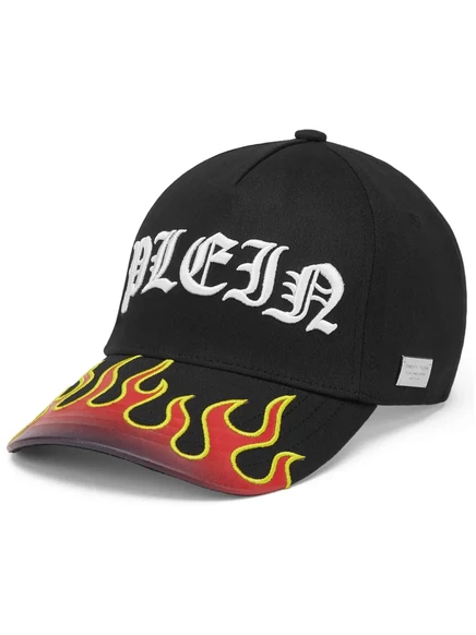 Унисекс кепка Philipp Plein Flame с вышивкой, черная