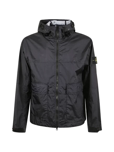 Мужская парка Stone Island с капюшоном, черная