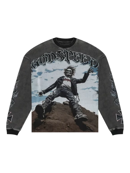 Мужская футболка Godspeed Rocker с длинным рукавом, серая