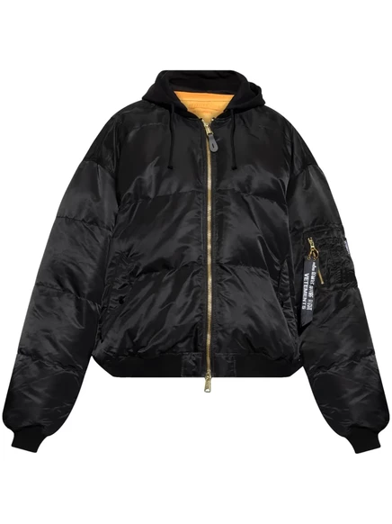 Стеганая куртка-бомбер VETEMENTS с капюшоном  black