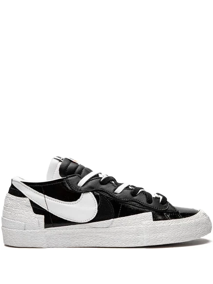 Унисекс низкие кроссовки Nike x sacai Blazer Low лакированные, черные