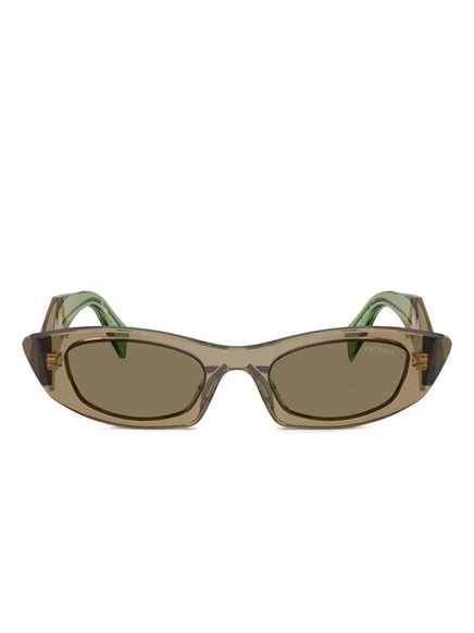 Женские очки Prada Eyewear геометричная оправа, коричневые