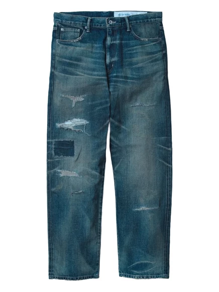 Мужские джинсы Neighborhood Savage Denim рваные, синие