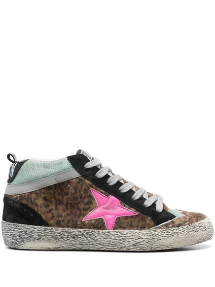 Женские кеды Golden Goose Mid Star, коричневые