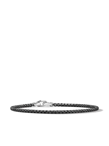 Мужской браслет David Yurman из стерлингового серебра 2,7 мм, черный