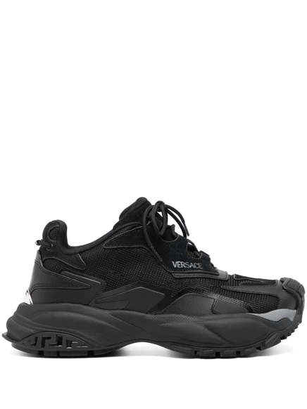 Комбинированные кроссовки Versace Mercury black