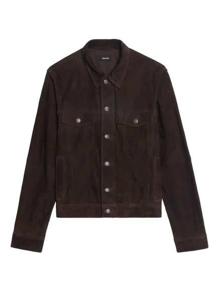 Мужская замшевая куртка Zadig & Voltaire Bases, коричневая