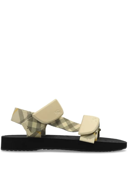 Сандалии Burberry Trek с двойным ремешком в клетку neutrals