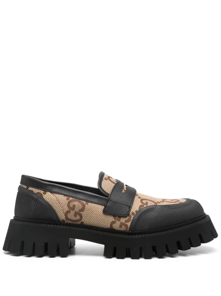 Мужские лоферы Gucci Maxi GG панельные, черные