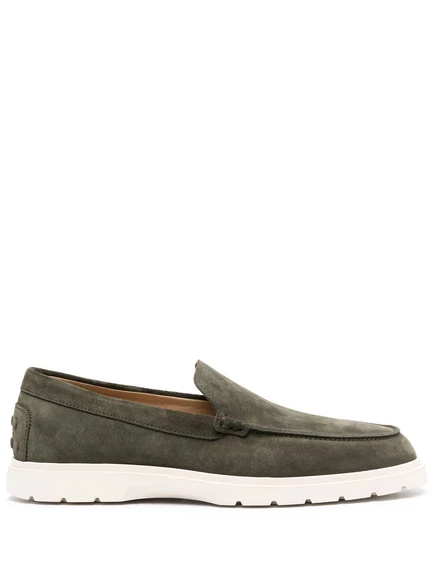 Мужские лоферы Tod's из замши, зеленые