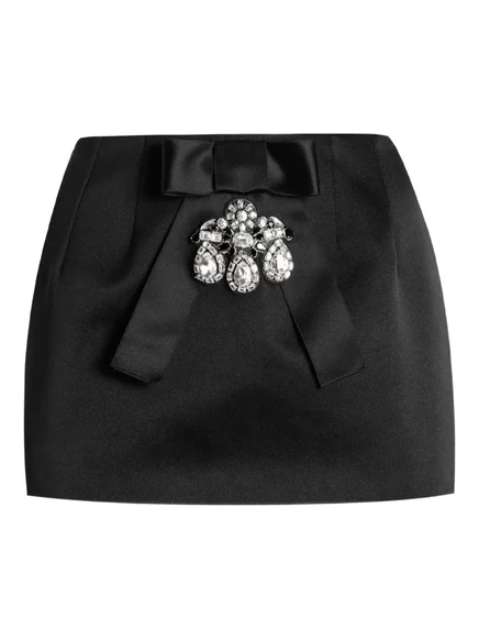 Женская мини-юбка Dolce & Gabbana с бантом, черная