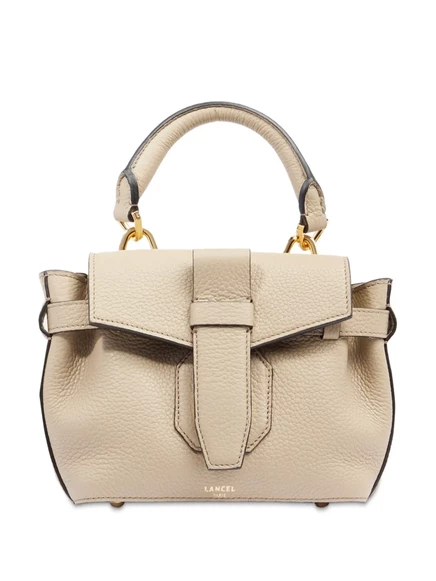 Женская мини-сумка Lancel Charlie из кожи, бежевая