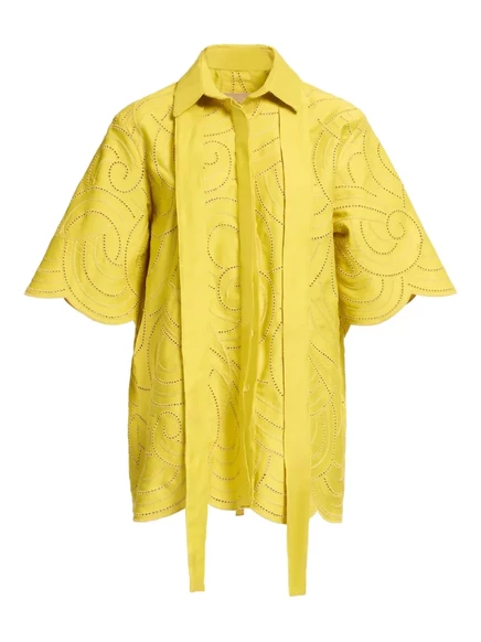 Рубашка с вышивкой Elie Saab swirl yellow