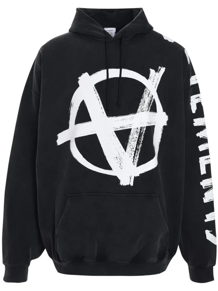 Мужская худи Vetements Double Anarchy, черная