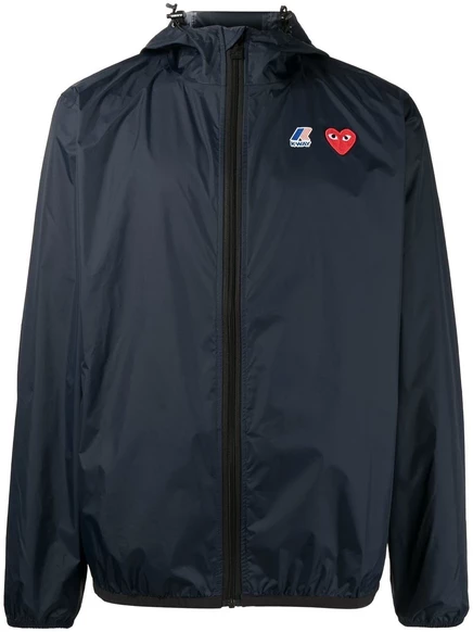 Куртка с капюшоном Comme Des Garçons Play x K-Way на молнии blue