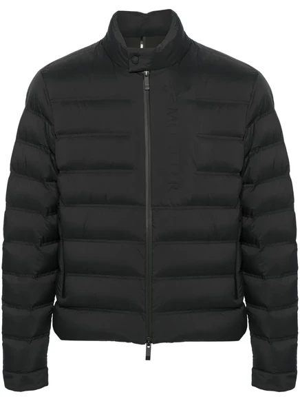 Стеганая куртка с тиснением логотипа Moncler black