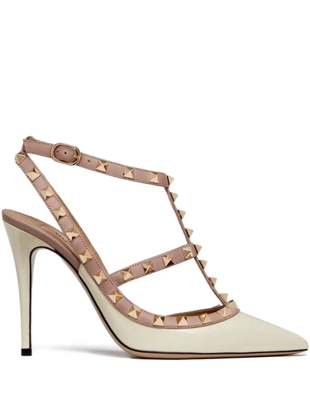 Насосы Valentino Garavani 100-миллиметровые Rockstud caged white