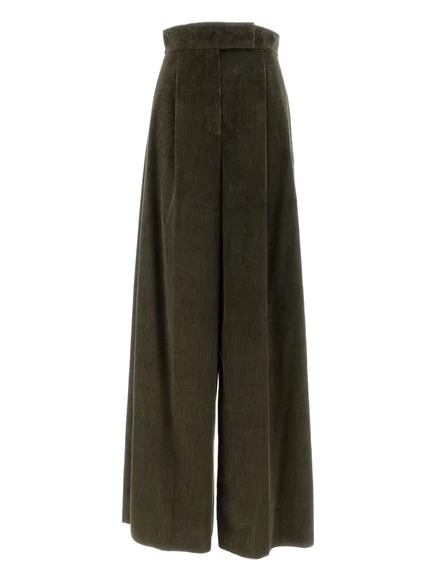 Вельветовые брюки в складку Max Mara green