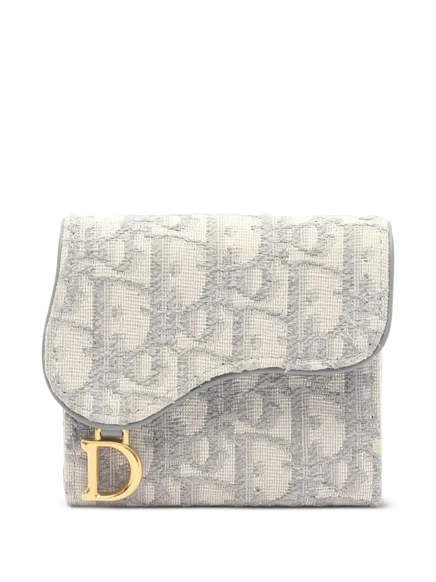 Трехстворчатый кошелек Christian Dior, бывший в употреблении в 2010-х годах grey