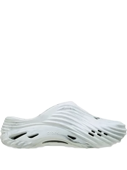 Унисекс клогги Crocs Echo Wave, белые мраморные