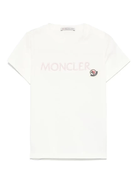 Детская футболка Moncler Enfant с логотипом, белая