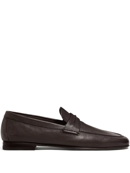 Мужские лоферы Zegna Penny, кожаные, коричневые