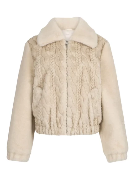 Плюшевое пальто из кабельной вязки LIU JO neutrals