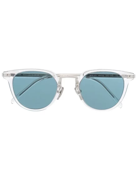Унисекс солнцезащитные очки Prada Eyewear круглая оправа, синие