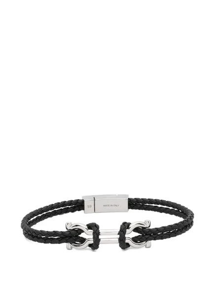 Мужской браслет Ferragamo Double Gancini, черный