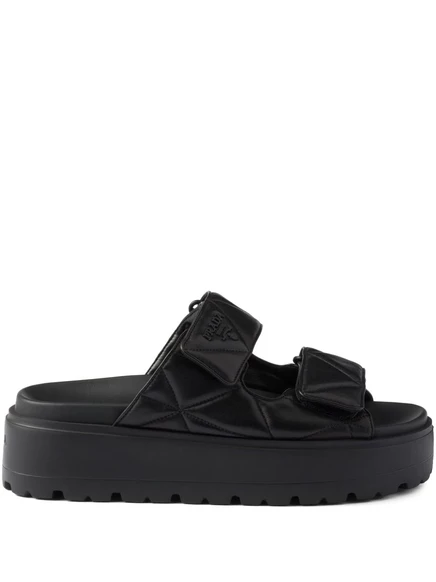 Кожаные шлепанцы Prada длиной 45 мм black