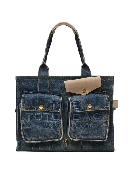 Женская сумка‑шопер Marc Jacobs The Denim с замшевым карманом, синяя