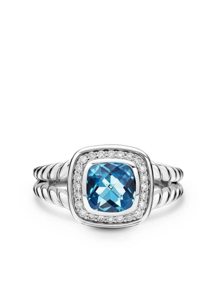 Женское кольцо David Yurman Petite Albion, серебро, топаз 7 мм