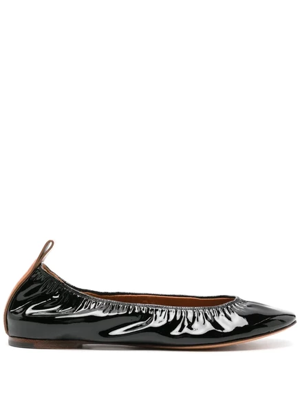 Туфли для балерин из лакированной кожи Lanvin black