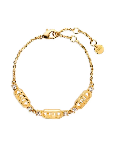 Браслет с логотипом FENDI, украшенный кристаллами gold