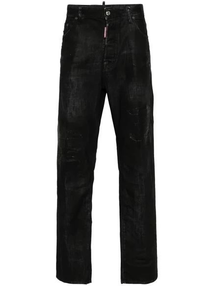 Мужские джинсы DSquared2 642 прямые, черные