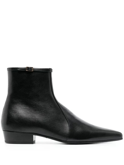 Ботильоны из телячьей кожи Saint Laurent Romeo black
