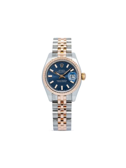 Женские часы Rolex Datejust 28мм, розовое золото, синий