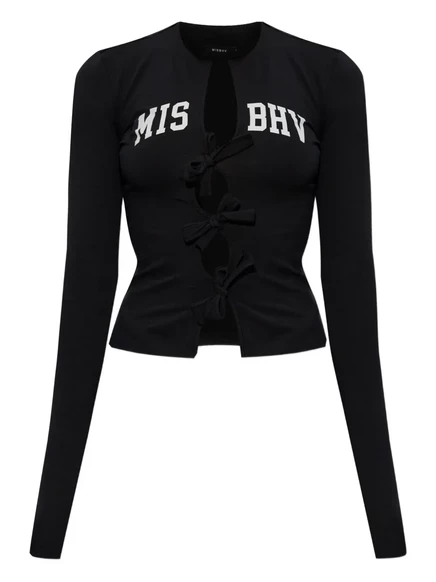 Школьный топ с длинными рукавами и бантиками от MISBHV black