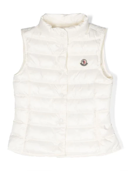 Пуховый жилет для девочек Moncler Enfant, белый