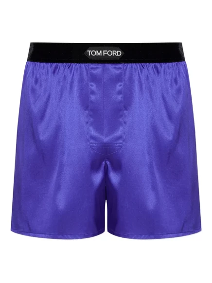 Мужские шелковые боксеры Tom Ford с логотип-резинкой, фиолетовые