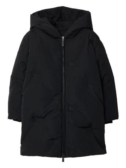 Куртка для девочек Burberry Kids стёганая с поясом, черная